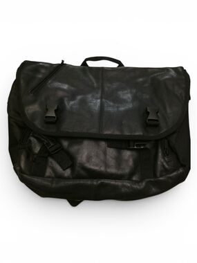 M.Julian Wilsons Leather Black Leather Messenger Backpack - Unbranded